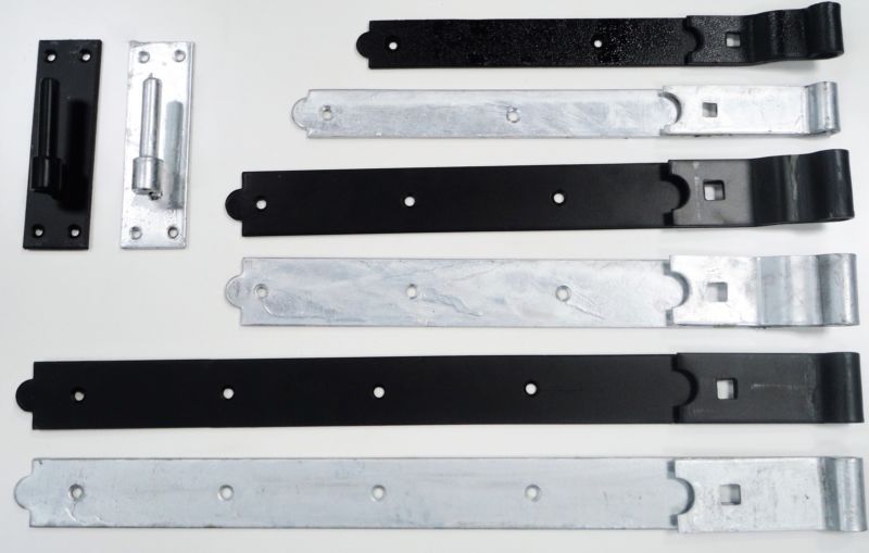 16" 400mm Heavy Duty Hook and Band Gate Hinges Garden Shed Galvanised or Black