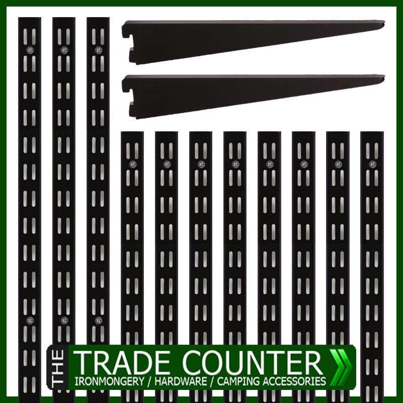 Storage Shelving - Black Twin Slot Shelving