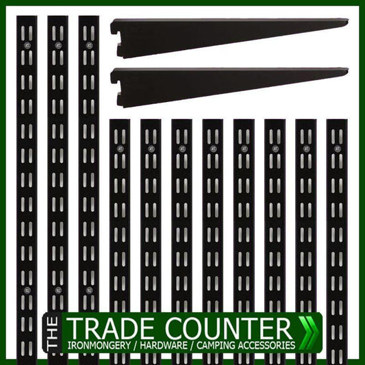 Storage Shelving - Black Twin Slot Shelving