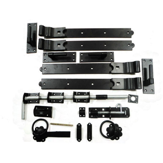 Gate Hinge - Double Gate Kit - Galv / Black 18" | TCCWM