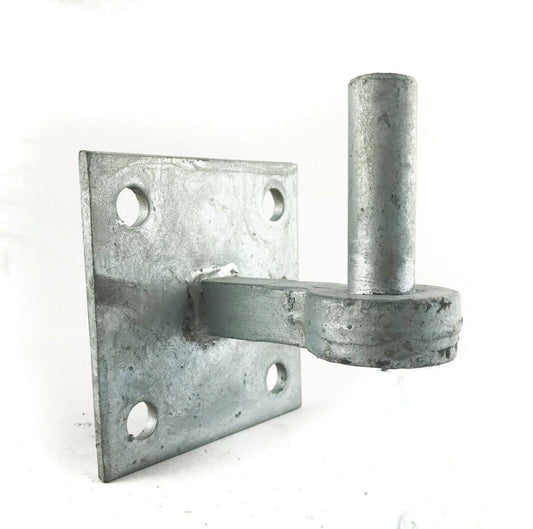 Gate Hanger Hook Plate 100mm 4" Square Pin 19mm 3/4" Heavy Duty Galvanised