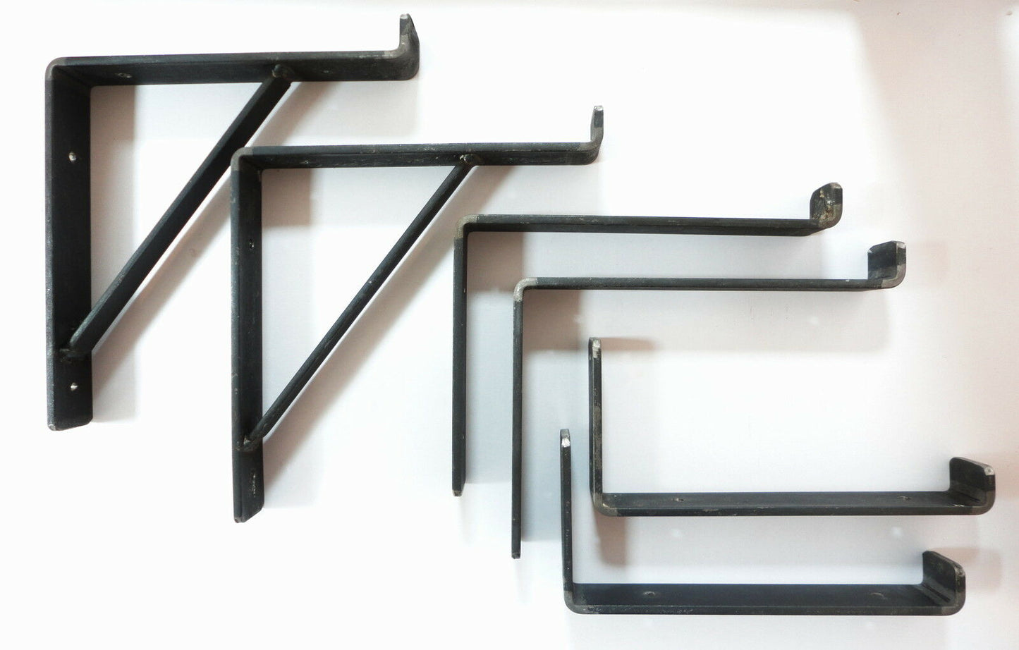 Rustic Heavy-Duty Scaffold Board Shelf Brackets – Handmade Industrial Steel Supports