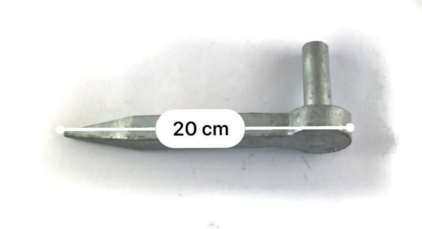 Hook to Drive Field Farm Gate Wooden Fence Post Hinges Pins 19 mm pin x 8" 20 cm
