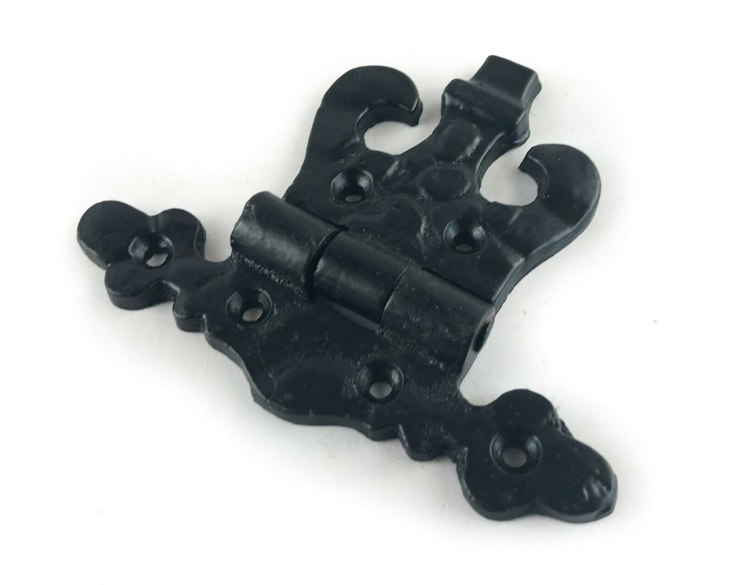 Unequal Hinge Black Pair Antique Cast Iron 4" x 3" Classic Country Door Heavy