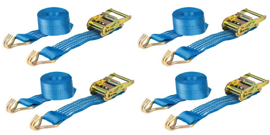 Ratchet Straps x4 Heavy Duty Tie Down Size 3m x 50mm 2000kg Warrior BDV157 BDSL