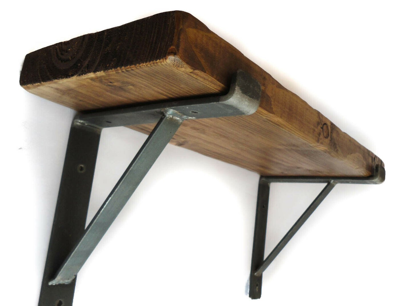 Rustic Heavy-Duty Scaffold Board Shelf Brackets – Handmade Industrial Steel Supports