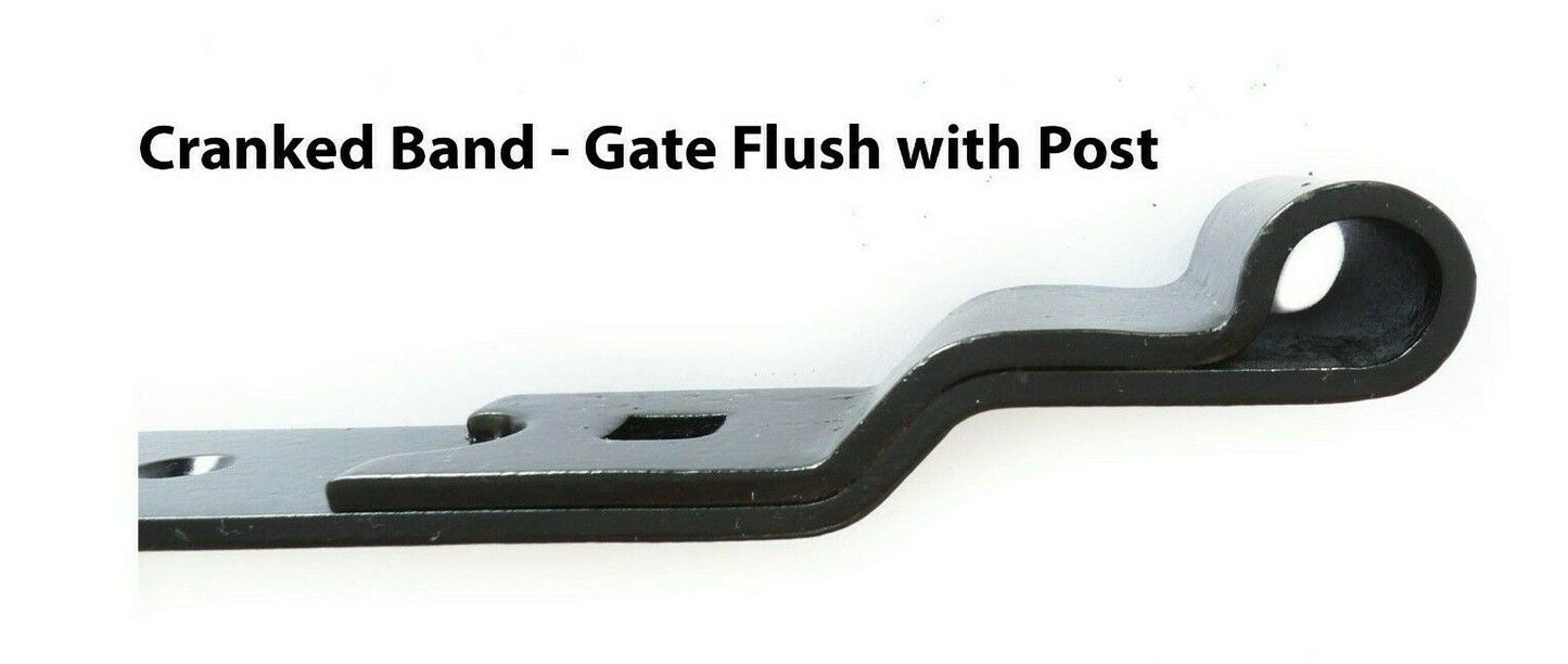 12" 300mm Heavy Duty Hook and Band Gate Hinges Garden Shed Galvanised Cranked