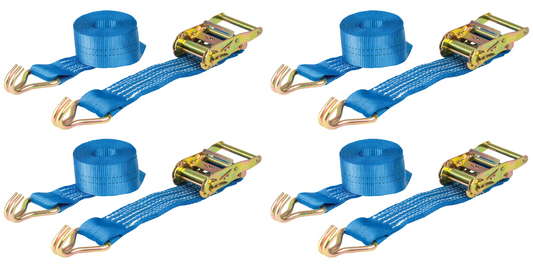 Ratchet Straps Heavy Duty 4 x Tie Down Size 7m x 50mm 2000kg WARRIOR BDSL
