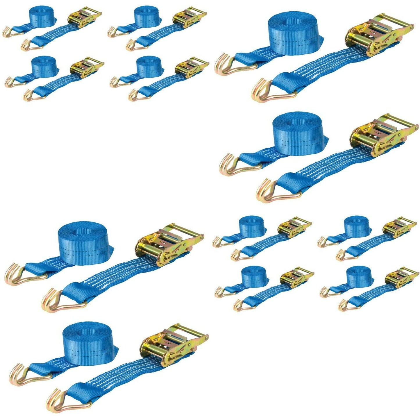 Ratchet Straps x 12 Heavy Duty Tie Down Size BDSL WARRIOR 3m x 50mm at 2000kg