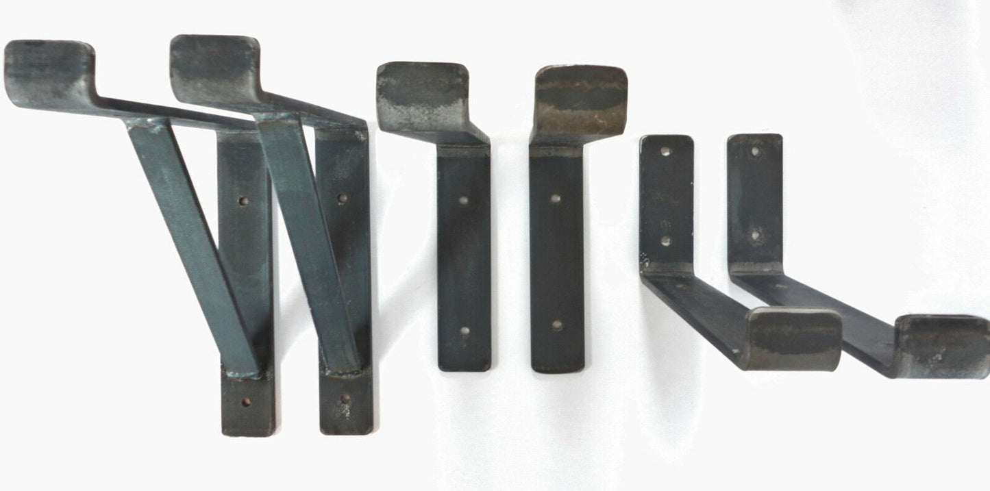 Rustic Heavy-Duty Scaffold Board Shelf Brackets – Handmade Industrial Steel Supports