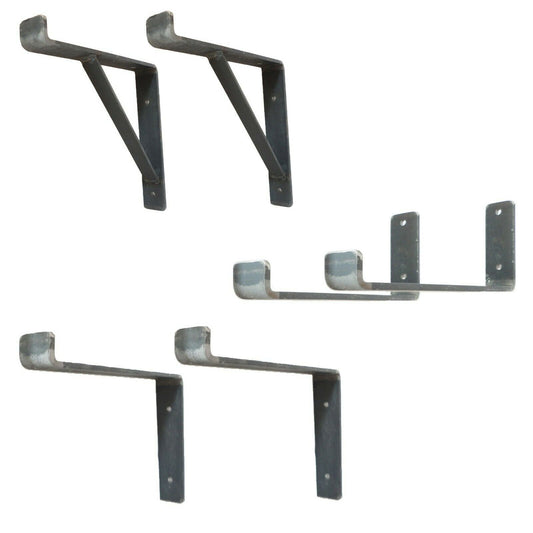 Rustic Heavy-Duty Scaffold Board Shelf Brackets – Handmade Industrial Steel Supports