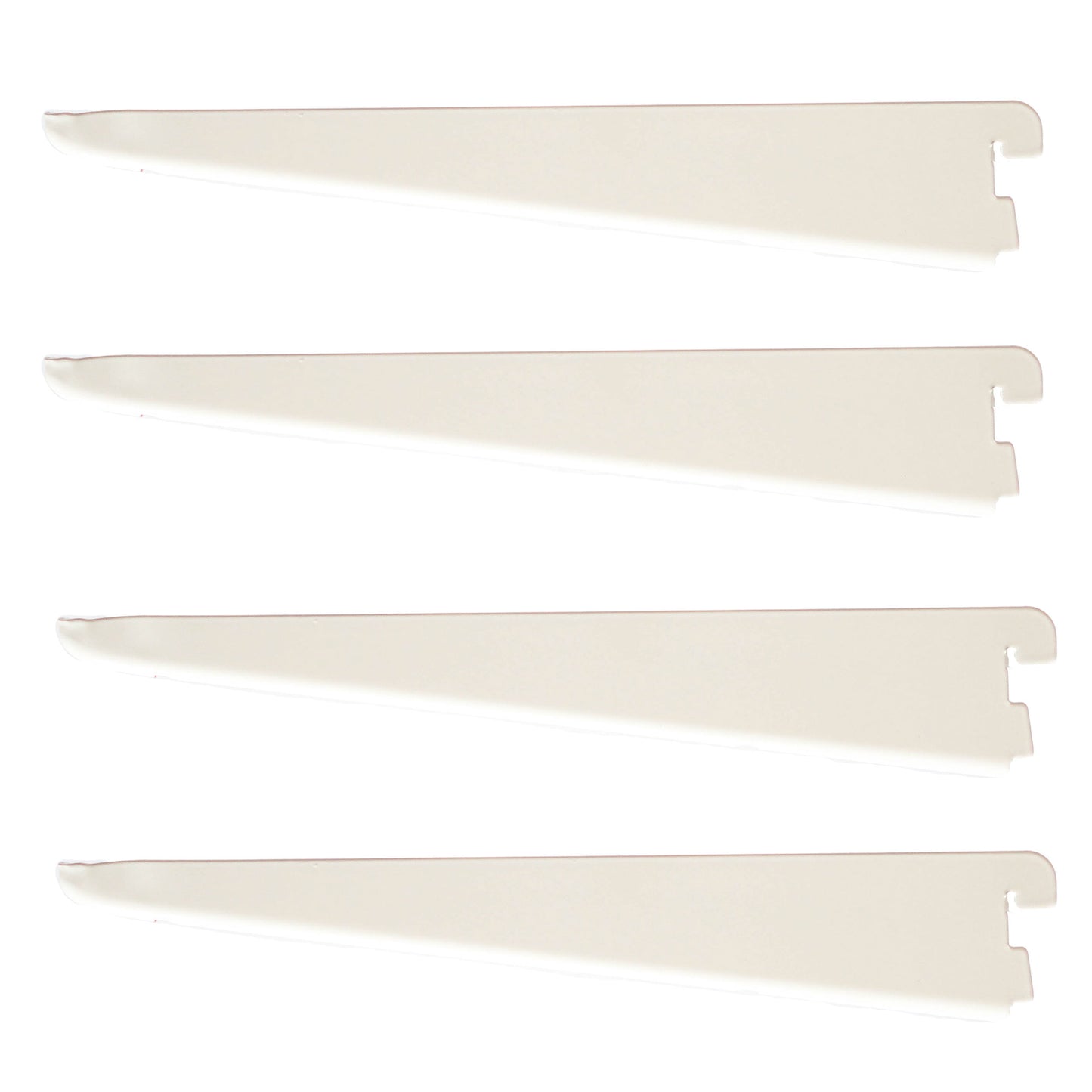 White Twin Slot Shelving System Uprights Brackets Metal Adjustable Racking