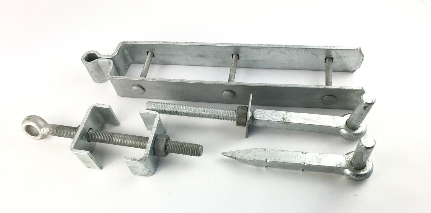 Adjustable Field Gate Hinges Set Heavy Duty Galvanised Farm Driveway 5 Bar Gate