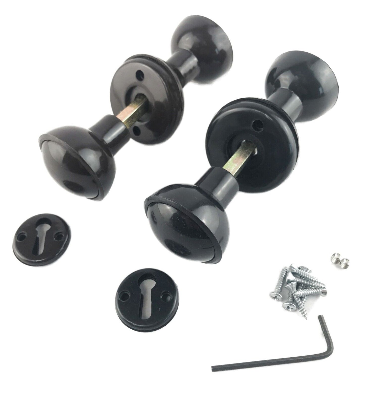 Plastic Door Knob Handles Brown or Black for Doors Cabinets Drawers