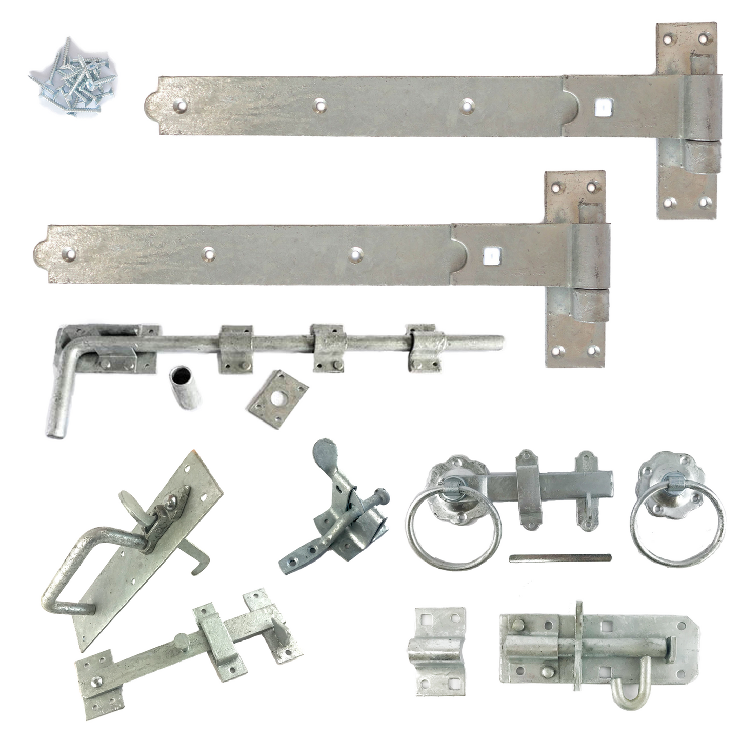 Hook and Band Straight Hinge Gate Kit Set Galvanised Heavy Duty Garden Shed Door