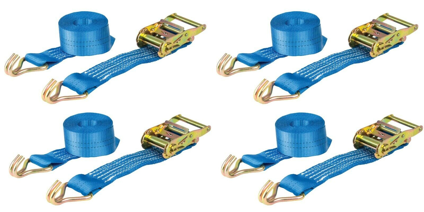 Ratchet Straps x4 Heavy Duty Tie Down Size 3m x 50mm 2000kg Warrior BDV157 BDSL