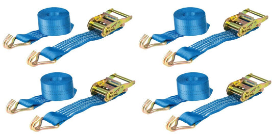 Ratchet Straps x4 Heavy Duty Tie Down Size 3m x 50mm 2000kg Warrior BDV157 BDSL