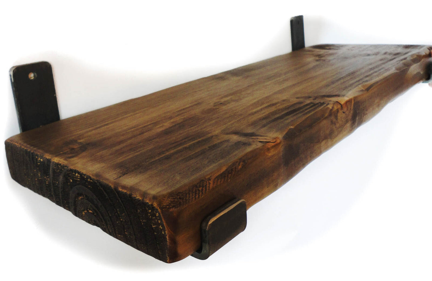 Rustic Chunky Shelf With Brackets Shelves including Scaffold Board Brackets Industrial Handmade Solid Wood