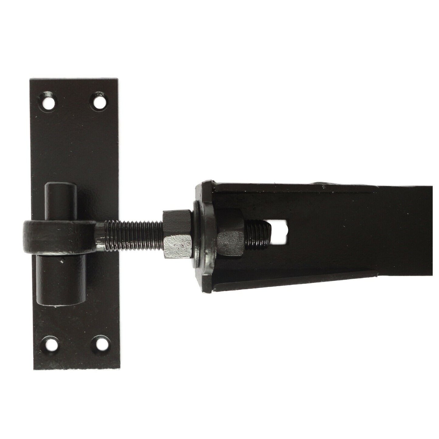 Black Adjustable Hook and Band Gate Hinges Heavy Duty Garden Shed Garage Door