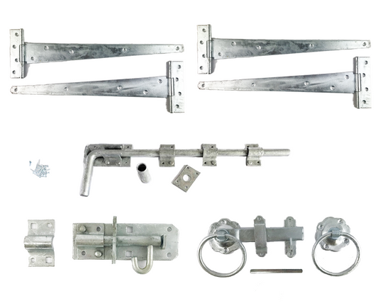 Tee Hinge 18" (450mm) Double Gate Kit Galvanized inc all fixings