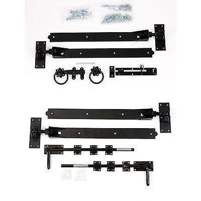 Gate Hinge Set - Adjustable Black 24" Hook & Band 