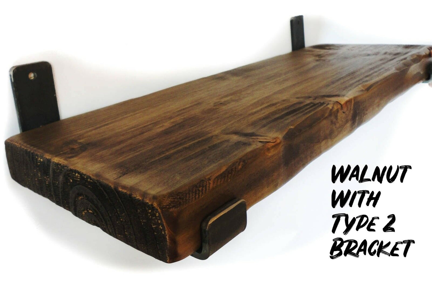 Rustic Chunky Shelf With Brackets Shelves including Scaffold Board Brackets Industrial Handmade Solid Wood