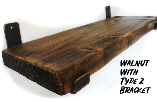 Rustic Chunky Shelf With Brackets Shelves including Scaffold Board Brackets Industrial Handmade Solid Wood