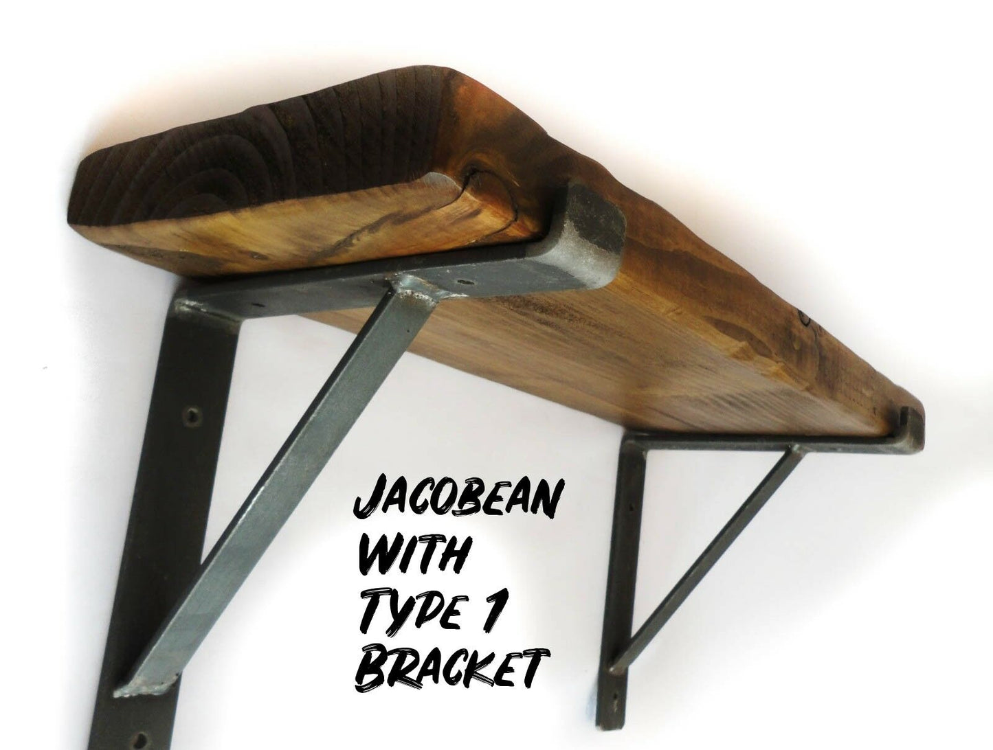 Rustic Chunky Shelf With Brackets Shelves including Scaffold Board Brackets Industrial Handmade Solid Wood