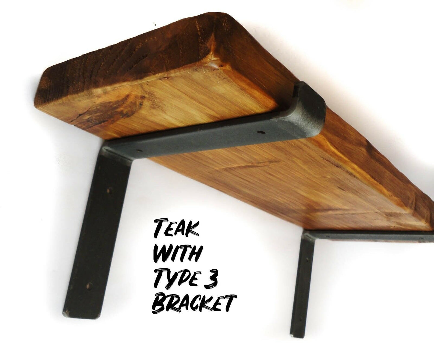 Rustic Chunky Shelf With Brackets Shelves including Scaffold Board Brackets Industrial Handmade Solid Wood