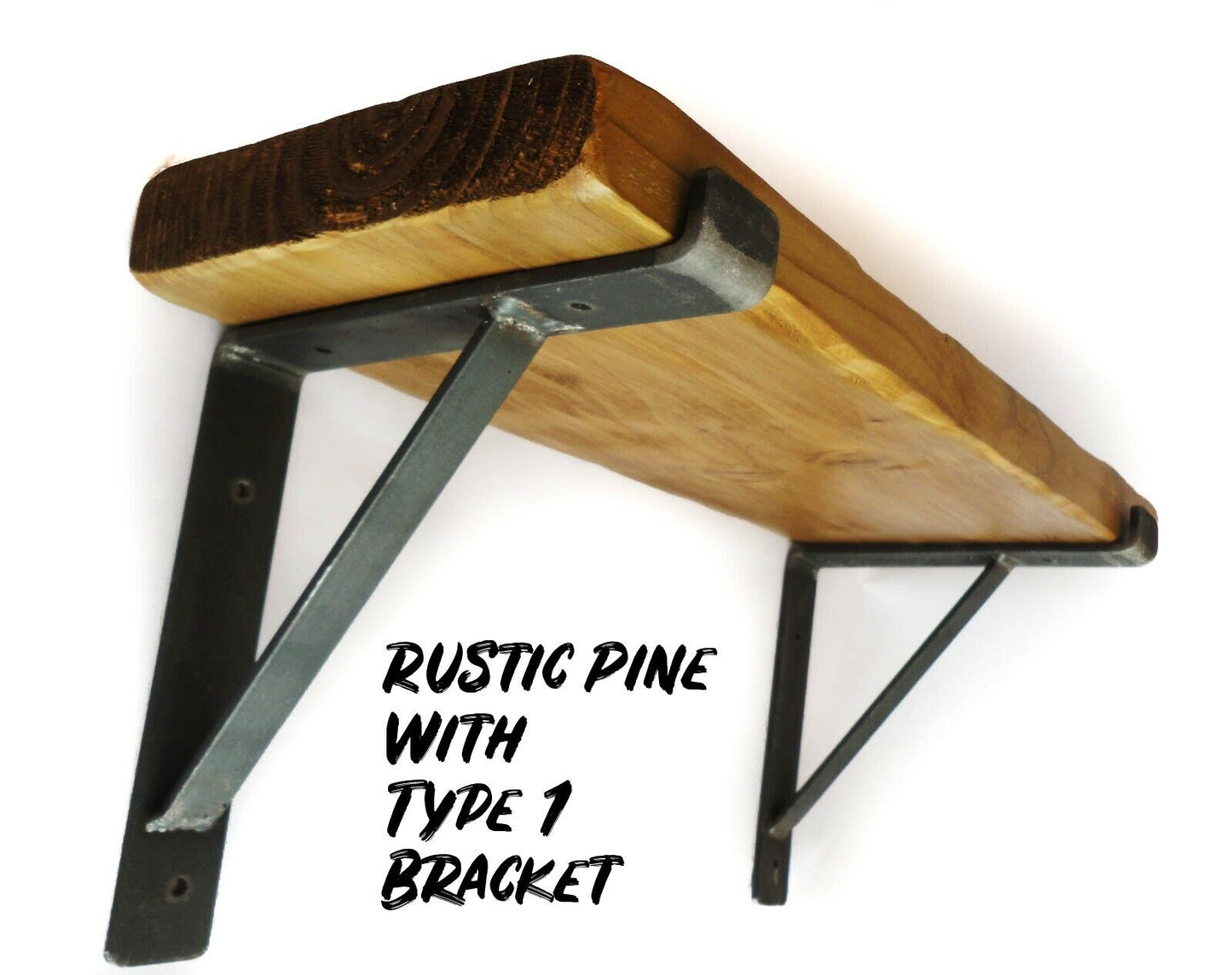 Rustic Chunky Shelf With Brackets Shelves including Scaffold Board Brackets Industrial Handmade Solid Wood