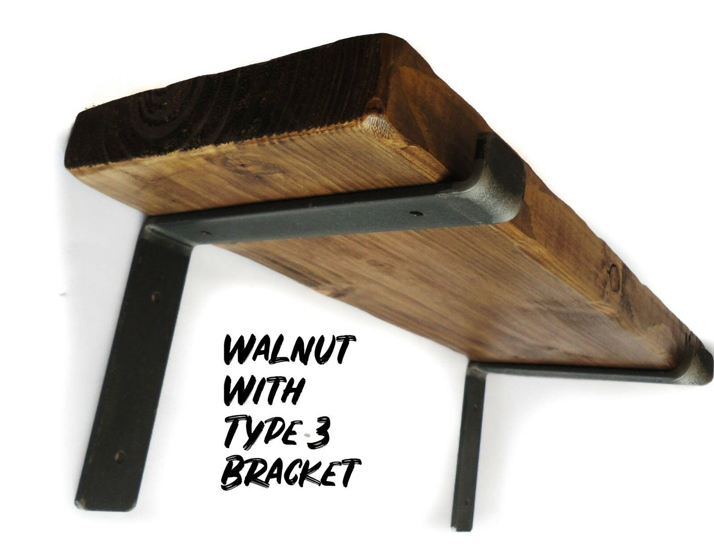 Rustic Chunky Shelf With Brackets Shelves including Scaffold Board Brackets Industrial Handmade Solid Wood