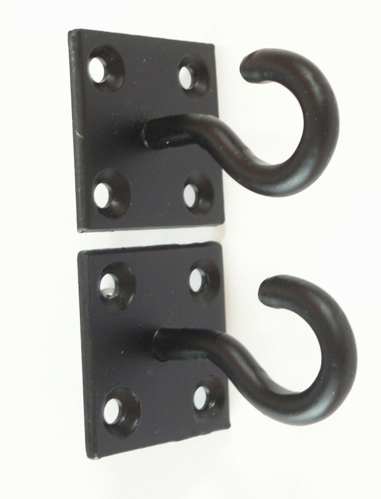 Rustic Unique Shelf Brackets x 2 Hanging Hook on Ring / Chain Black Floating