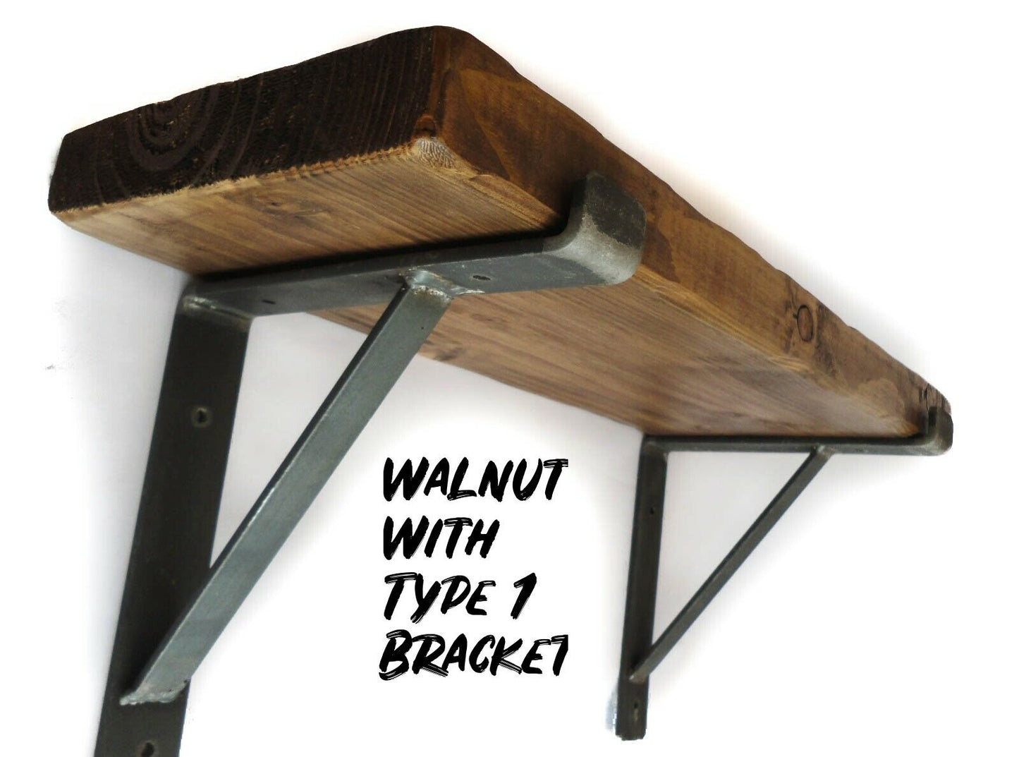 Rustic Chunky Shelf With Brackets Shelves including Scaffold Board Brackets Industrial Handmade Solid Wood