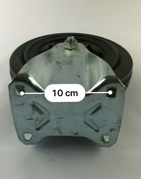 Heavy Duty Fixed Caster Rubber Wheel Needle Bearing 8 Inch 20 cm Halver Gerrath