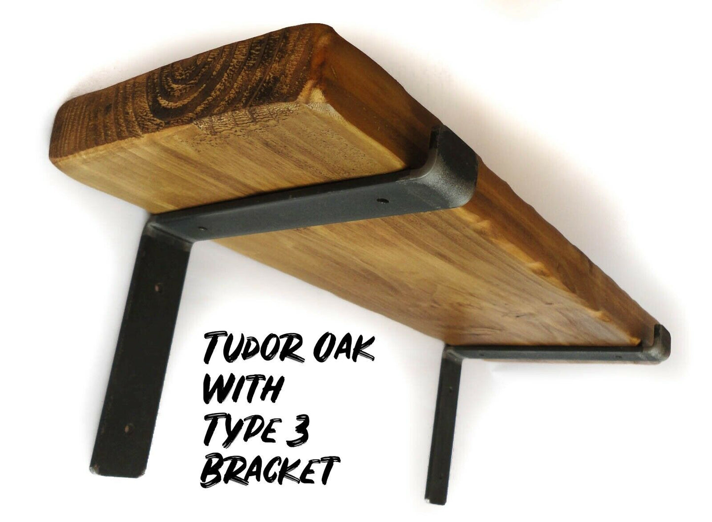Rustic Chunky Shelf With Brackets Shelves including Scaffold Board Brackets Industrial Handmade Solid Wood
