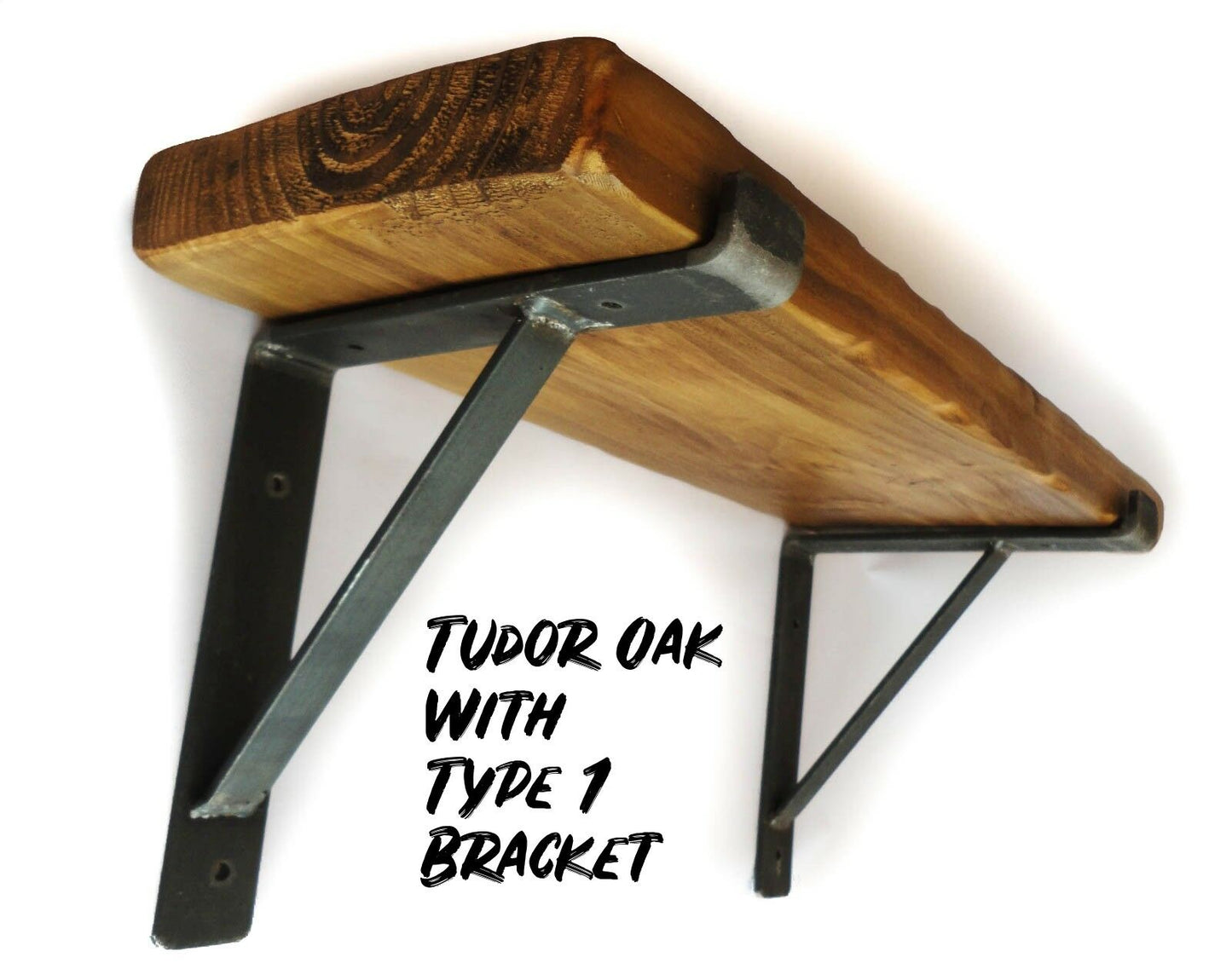 Rustic Chunky Shelf With Brackets Shelves including Scaffold Board Brackets Industrial Handmade Solid Wood