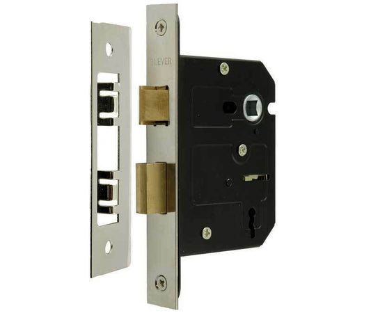 Mortice Sash Lock 3 Lever 63mm / 2.5"  Nickel Plated JL170NP - with fixings