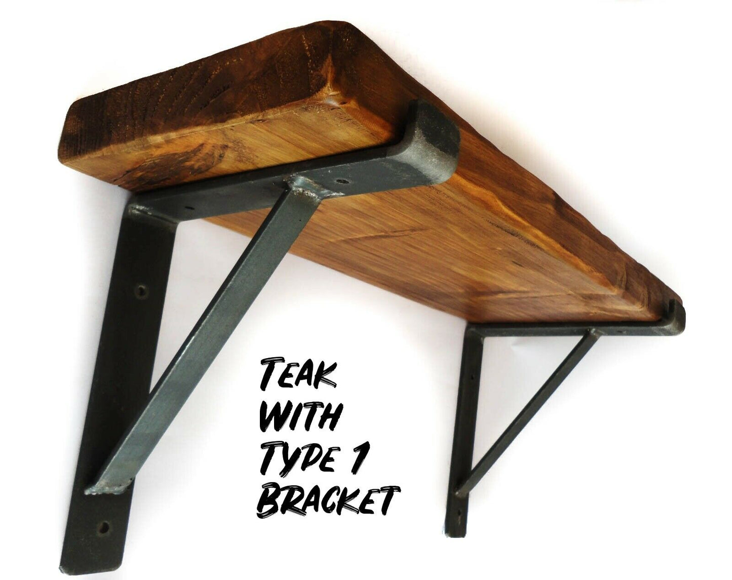 Rustic Chunky Shelf With Brackets Shelves including Scaffold Board Brackets Industrial Handmade Solid Wood