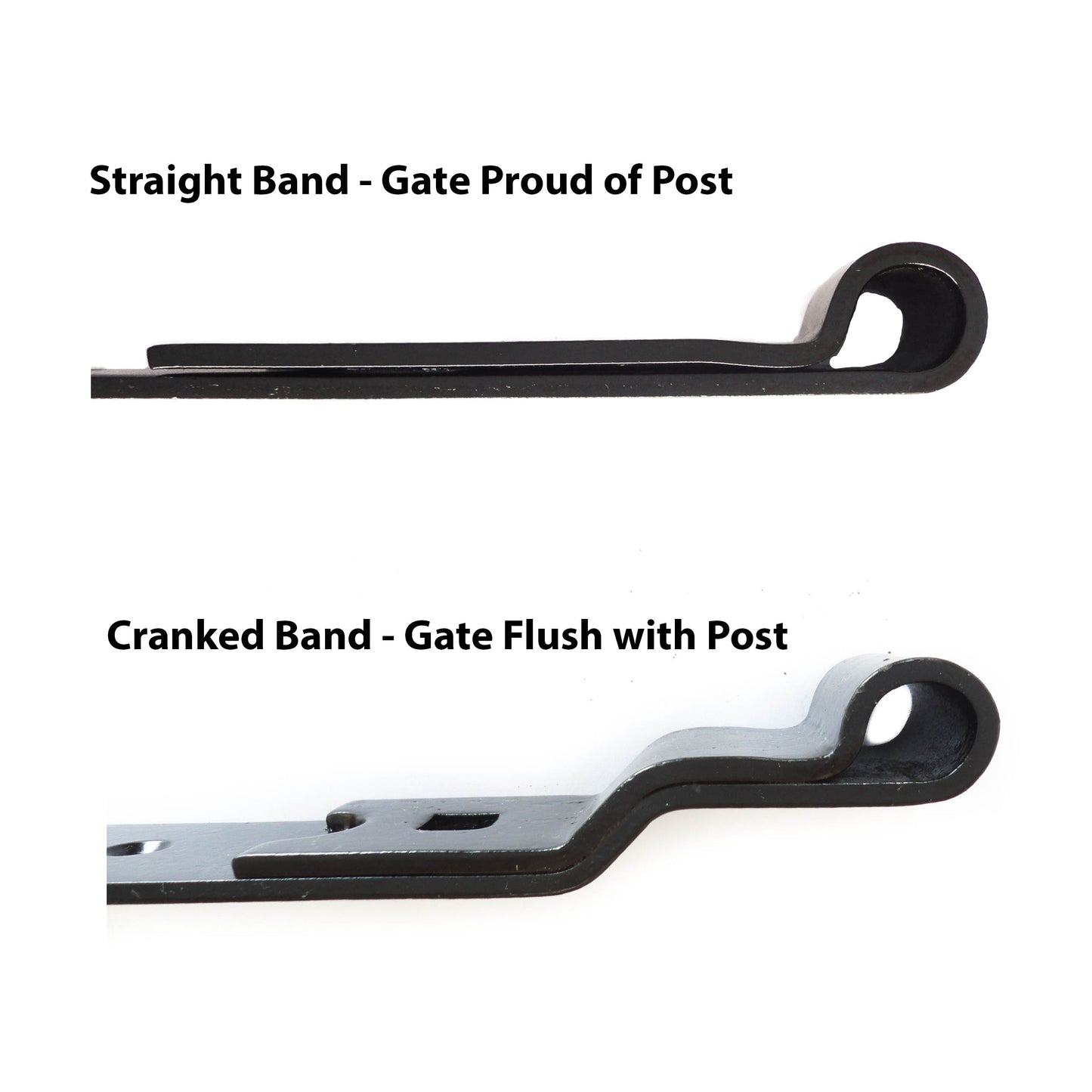 Pair of Gate Hook & Band Hinges Black or Galvanised Heavy Duty Including Fixings